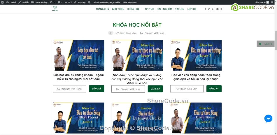 Website bán khóa học,Website đăng ký học trực tuyến,website trung tâm,website giáo dục,website bán khóa học dành cho trung tâm,website khóa học forex